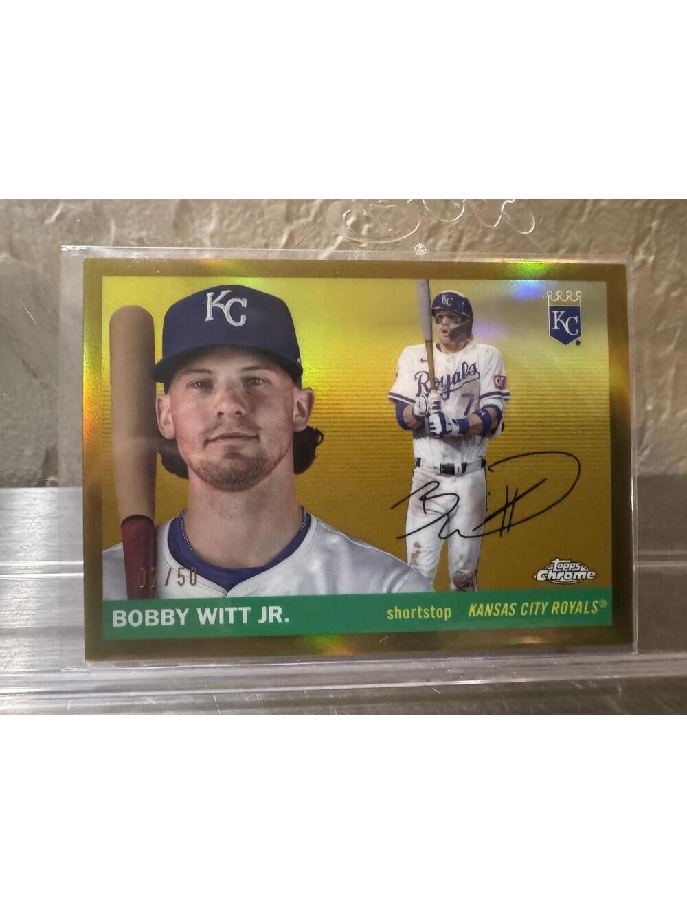 2025 Topps Chrome Bobby Witt Jr. Gold Refractor #07/50 Kansas City Roy
